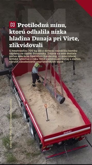 Zlikvidovali protilodnú mínu, ktorú odhalila nízka hladina Dunaja pri Virte